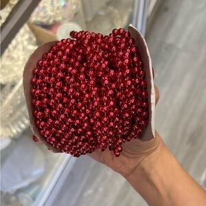 Red beaded pearl bracelet #redbeads #bracelets and Christmas day